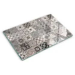 Tulup Schneidebrett Glas Spritzschutz Abdeckung Herdabdeckplatte Schutzplatte Fliesenmotiv, (1-St) 80 cm x 52 cm