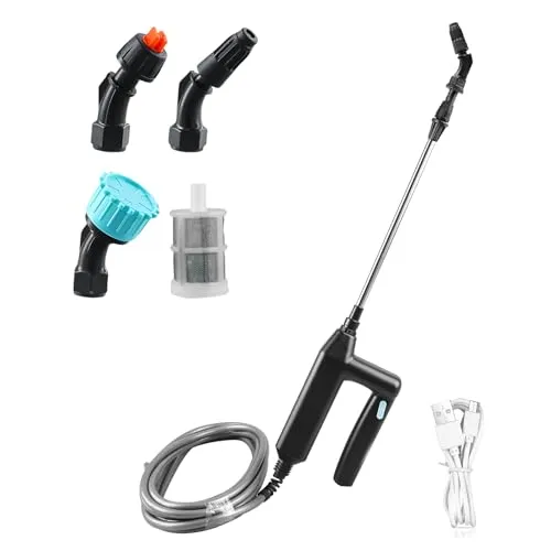 Elektrischer Pflanzensprüher, Akku Drucksprüher, Elektrischer Drucksprüher, Elektrisches Sprühgerät, Gartenspritze Mit 3 Verstellbar Düsen Und 5m Schlauch, Für Garten, Hof, Rasen Und Unkraut