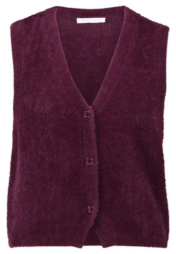 Strickjacke BETTY & CO Damen Cardigan - Damen Strickjacke in elegantem Dark Aubergine mit figurbetonter Passform und klassischer Knopfleiste. Perfekt für stilvolle Outfits und vielseitig kombinierbar.