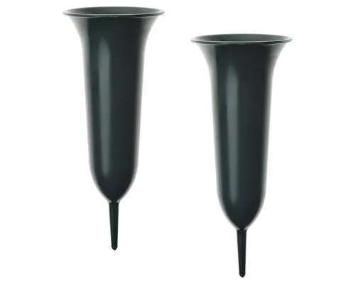 matches21 HOME & HOBBY Dekovase Steckvasen Grab Friedhof Deko grün Set 13 cm (2 St)