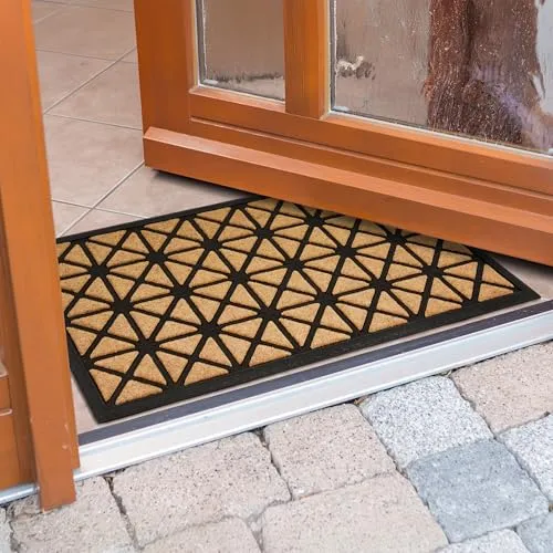 Fußmatte außen Border Graphic - Rutschfeste Schmutzfangmatte - Robuste Eingangsmatte 45x75 cm aus Gummi und Polypropylen, die Nässe und Schmutz effektiv aufnimmt und gleichzeitig rutschfest ist.