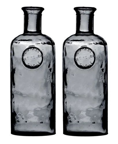 WestCraft Tischvase Flaschenvase MALEA aus recyceltem Glas 2,3L, Bottle Vase, für Blumen-Arrangements, Tischdekoration, Deko - D13 X H35CM