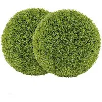 Costway 2er Buchsbaumkugel Kugel UV-Beständig Grün 40 cm