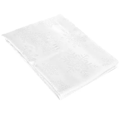 com-four® Tischdecke XXL - Eckiges Tischtuch für Weihnachten - Weiße Tischdecke aus Polyester für die Adventszeit - 220 x 150 cm