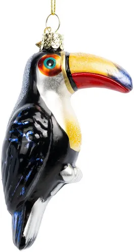 SIKORA Christbaumschmuck Tukan besondere Weihnachtskugel Glas Anhänger – BS634, Christbaumschmuck Deko - traditionell, witzig & außergewöhnlich