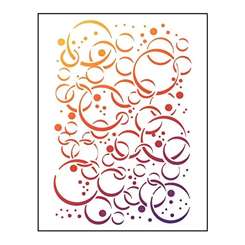Viva Decor Schablone Bubbles A4 PET für Farben Pasten Sprays Motivschablonen Reinigung mit Wasser Spülmittel Ganzjährig einsetzbar