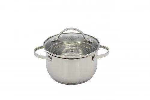 KARL KRÜGER Topf 20cm mit Ausguss - Edelstahl Kochtopf 3,0l Ø20cm, ideal für einfaches Abgießen und vielseitige Kochanwendungen.