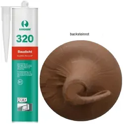 Ramsauer Dichtstoff Ramsauer 320 Baudicht Hybrid Dichtstoff 310ml Kartusche, gebrauchsfertig, Dichtstoff für Bau- und Anschlussfugen, Spenglerarbeiten. rot