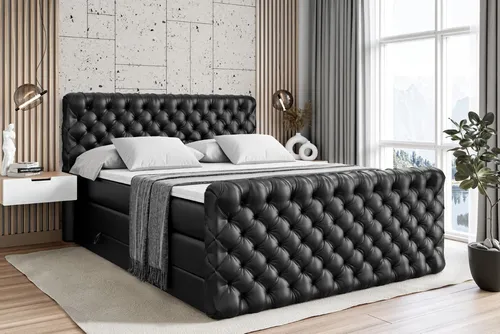 ALTDECOR Boxspringbett BOXI8-Z KING in schwarz von ALTDECOR