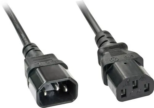 LINDY Strom Verlängerungskabel Deluxe [1x Kaltgeräte-Stecker C13 - 1x Kaltgeräte-Buchse C14] 5.00 m Schwarz