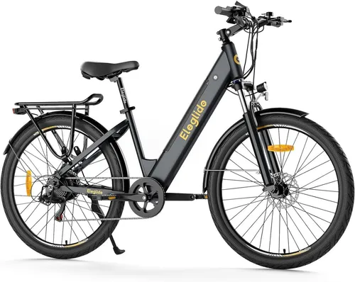 Eleglide Trekking E-Bike T1 Step-Thru - E-Bike mit 250W Motor und 36V 13Ah Akku für bis zu 100 km Reichweite, ideal für lange Fahrten und Outdoor-Abenteuer.