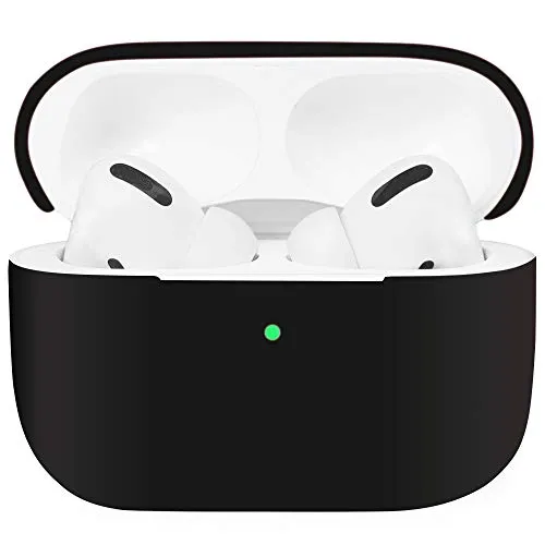 Airpods Pro Hülle, Watruer Protective Ultra-Thin Soft Silicone Stoßfeste rutschfeste Schutzzubehör Hülle für Apple Airpods 3 Ladekoffer - Schwarz