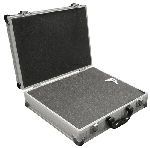 PEAKTECH 7255 - Abschließbarer Aluminium-Koffer für Messgeräte - Koffer und Taschen für Messgeräte, schützt ideal vor Beschädigungen und bietet optimalen Staub- und Spritzwasserschutz mit ausgepolstertem Innenraum.