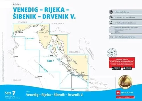 Sportbootkarten Satz 7: Adria 1 (2025/2026) - Freizeit, Haus & Garten - Detaillierte Karten für Bootsfahrten von Venedig bis Rijeka, ideal für sichere Navigation in der Adria.