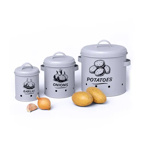 Kartoffel Aufbewahrungsbox Zwiebeln Knoblauch Aufbewahrung Kartoffeldose 3er Set