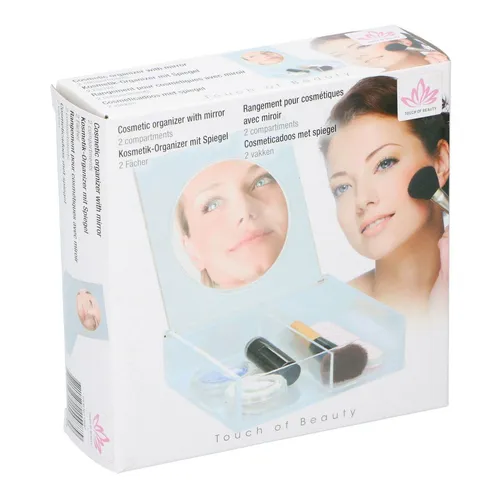 Kosmetikkästchen mit Fächern Schminkspiegel Beauty Organizer&Spiegel Kunststoff