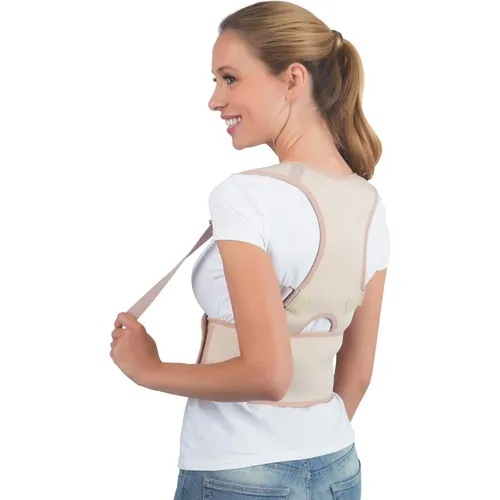 VitalMaxx Rückenkorrektor S/M, L/XL creme (S/M) - Gesundheit & Wellness, unterstützt die Körperhaltung mit verstellbaren Trägern für individuellen Komfort und weichem, flexiblen Material für optimalen Tragekomfort.