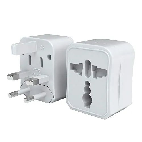 EAZY CASE Universal Reiseadapter 150 Länder weltweit - Stromadapter, Reisestecker für Weltreisen, u.A. für USA, Australien, Asien, Kanada, UK, Afrika, Thailand, Neuseeland, China, Südamerika, Weiß