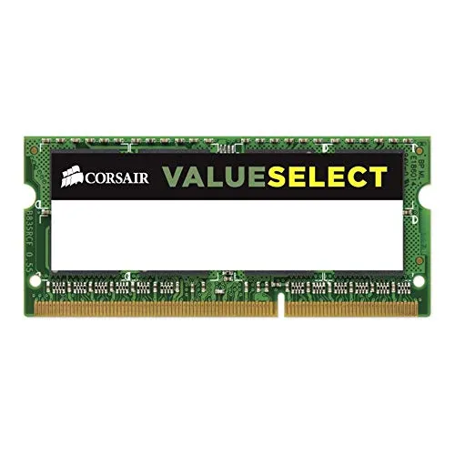 Corsair Value Select SODIMM 4GB DDR3 1600MHz - Arbeitsspeicher für Laptops mit hoher Zuverlässigkeit und Corsair-Qualität, ideal für Gaming und anspruchsvolle Anwendungen.