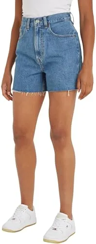 Tommy Jeans Damen Jeans Shorts Mom Short Stretch, Blau (Denim Medium), 26W