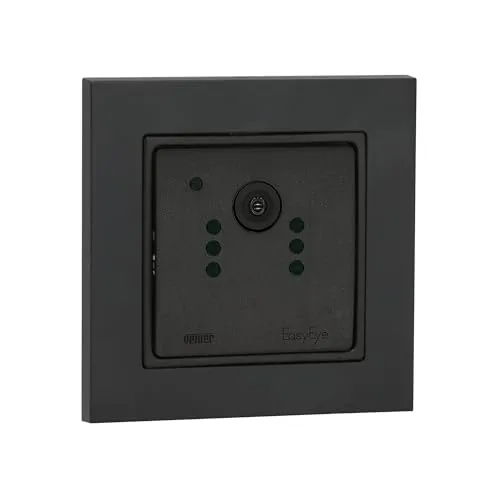 VEMER VE794901 EASYEYE INT - WLAN-Überwachungskamera für den Innenbereich mit spezieller App, Unterputzmontage (50x50), Full-HD-Sicherheitskamera mit Infrarottechnologie, Stromversorgung 230V, Grau