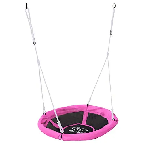Hudora Nestschaukel 90cm - Pink für Kinder bis 100 kg - Schaukel für den Garten, belastbar bis 100 kg, ideal für Kinder ab 3 Jahren, sorgt für stundenlangen Spielspaß in leuchtendem Rosa.