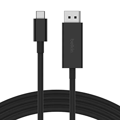 Belkin USB-C DisplayPort 1.4-Kabel - 2 m, 32,4 Gbit/s, unterstützt 8K bei 60 Hz und 4K bei 144 Hz, ideal für hochauflösende Displays
