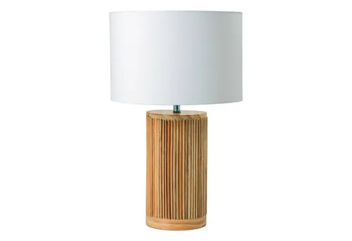 riess-ambiente Tischleuchte GATSBY 50cm - maritime Eleganz für dein Zuhause - Nachttischleuchte aus Holz mit einem einzigartigen Lamparschirm aus Flachgewebe. Handmade und ideal für einen natürlichen Look in jedem Raum.