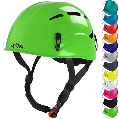 ALPIDEX Kletterhelm – Robuster Hartschalenhelm für Klettersteige - Universeller Kletterhelm für Sportklettern und Outdoor-Aktivitäten. Mit sicherer Norm EN 12492, verstellbarem Kinnriemen und guter Belüftung für hohen Tragekomfort.