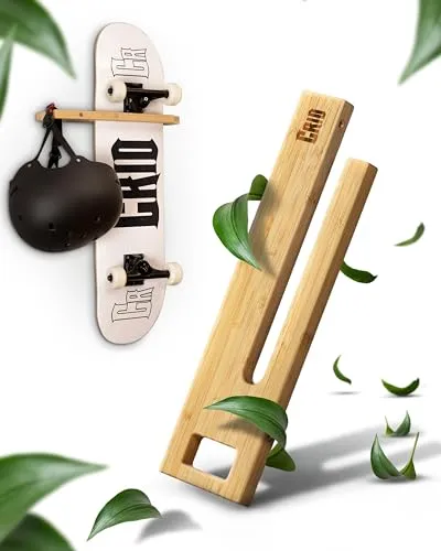CRID Skateboard Wandhalterung aus Bambus