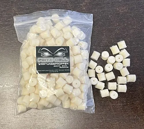 Schnellreinigungspfropfen 8 mm Filzreiniger Fritz-Cell für Luftgewehr und Luftpistole CO2 Waffen Luftgewehren und Luftpistolen, sowie Airsoft Pistolen 600