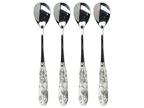 V&A Alice in Wonderland Teelöffel aus Edelstahl - Kaffeelöffel & Mokkalöffel mit dekorativen Porzellangriffen, ideal für Teeliebhaber und ein stilvolles Accessoire für jede Kaffeetafel.