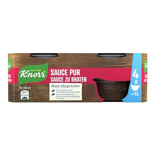 Knorr Sauce Pur Sauce zu Braten ergibt 4 x 250 ml, 112 g Packung