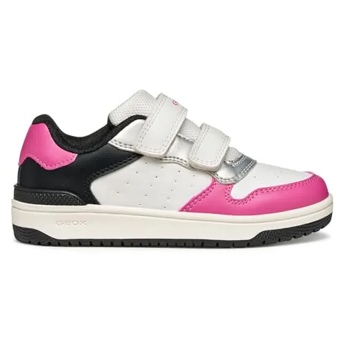 Geox JUNIOR J WASHIBA Mädchen Sneakers Weiß/Fuchsia 26 EU