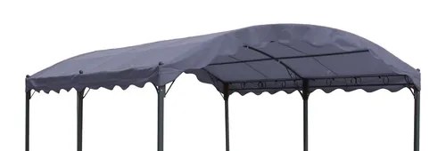 Quick Star Pavillon-Ersatzdach 3x4m Grau - Pavillon-Dächer aus 100% Polyester mit wasserabweisender PVC Beschichtung. Maße: 300x400 cm, mit Ösen im Außenrand zur Vermeidung von Wassersackbildungen und robuster Befestigung.