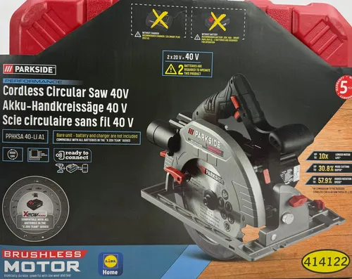 PARKSIDE PERFORMANCE® 40 V Akku-Handkreissäge PPHKSA 40-Li A1 - Sägen: Präzises Schneiden von Holz, Kunststoff und Metall mit bürstenlosem Motor für lange Lebensdauer. Ergonomisches Design und integrierte LED-Arbeitsleuchte für optimale Nutzung.