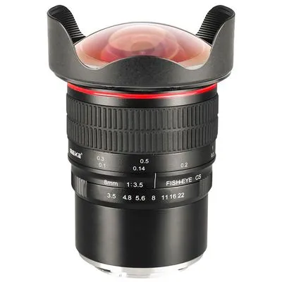 Meike MK 8mm F3.5 für Nikon - Weitwinkel-Objektiv mit 180° Sichtfeld, ideal für beeindruckende Landschafts- und Architekturaufnahmen.