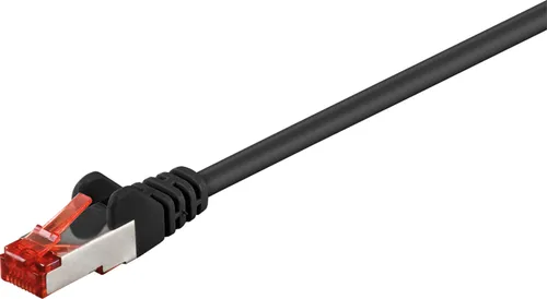 CAT 6 Patchkabel, S/FTP (PiMF), schwarz Kupferleiter (CU), halogenfreier Kabelmantel (LSZH)