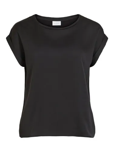 Vila VIELLETTE S/S Satin TOP/SU - NOOS - T-Shirts für Damen, stylisches Design mit überschnittenen Schultern und aus umweltfreundlichem recyceltem Polyester