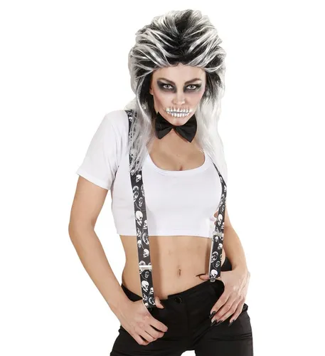 Totenkopf Hosenträger Einheitsgröße verstellbar Unisex Halloween Fasching Kostüm