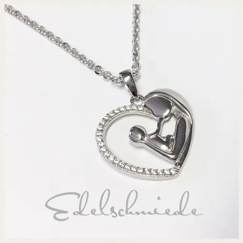Edler Silberherz Anhänger zur Geburt