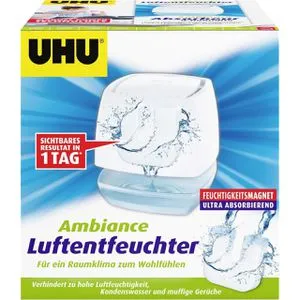 UHU Luftentfeuchter Ambiance mit Magnet-Tab, Granulat, 0,5 Liter in 24 Stunden, 450g, nachfüllbar, bis 45 m³