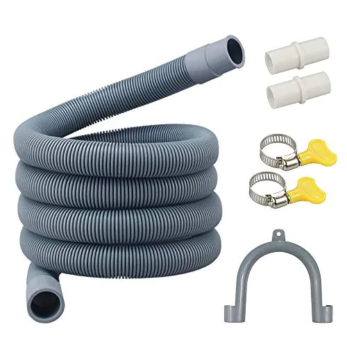 Ablaufschlauch Verlängerung für Waschmaschinen,Waschmaschinenschlauch verlängerung 3M,Geschirrspüler Verlängerung Set,Ablaufschlauch Verlängerung Set,inkl Schlauchverbinder und Schlauchschellen