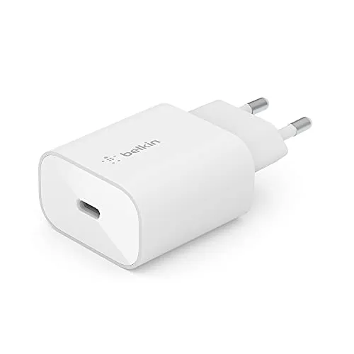 Belkin BoostCharge 25-W-Ladegerät mit PPS, USB-C Power Delivery, USB C Ladegerät, Schnellladegerät für das iPhone Air, iPhone 17, Samsung Galaxy, Galaxy Note, Pixel, iPad Pro, iPad Mini - Weiß