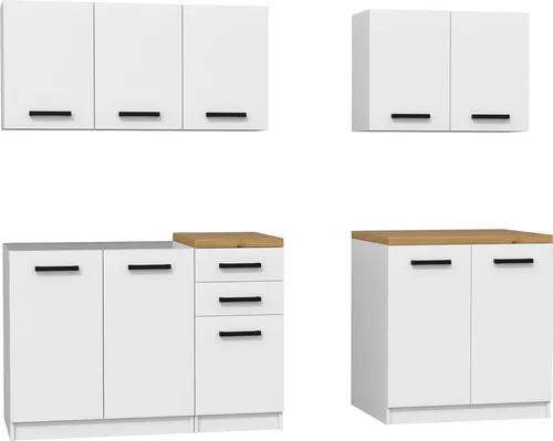 Küchenmöbel Katia Set 200 Küchenset Weisse Eiche Artisan