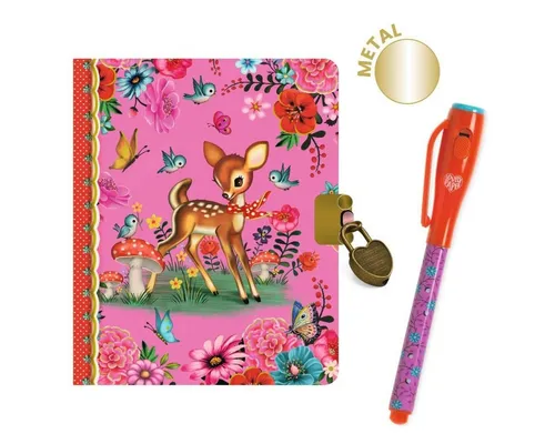 DJECO Tagebuch Geheimes Tagebuch mit Schloss und Stift mit UV-Lampe