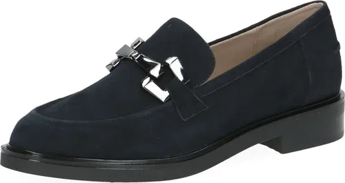CAPRICE Damen Slipper aus Leder mit Blockabsatz, Blau (Ocean Suede) - Komfortabel und Elegant - Slipper & Mokassins für Damen mit AIRMOTION Sohlentechnologie für optimale Luftzirkulation und federnden Komfort bei jedem Schritt. Ideal für Alltag, Büro oder Reisen.