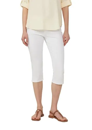 s.Oliver Caprihose im Four-Pocket Style - Stoffhose in Weiß, ideal für den Sommer, mit elastischem Material für optimalen Komfort und slim fit Passform.