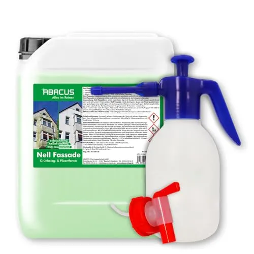 ABACUS® Fassadenreiniger mit Sprühflasche - Moosbekämpfung - Entfernt selbsttätig Pilze, Flechten & Algen von Fassaden und sorgt für eine langanhaltende Sauberkeit ohne Schrubben.