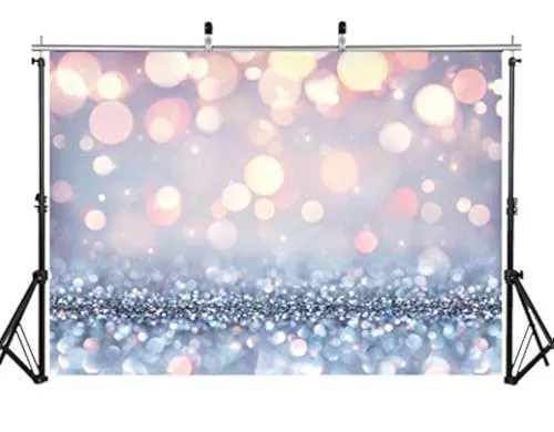 AIIKES 7x5ft Silber Blitzpunkt Hintergrund Geburtstagsparty Dekoration Hintergrund 10-596